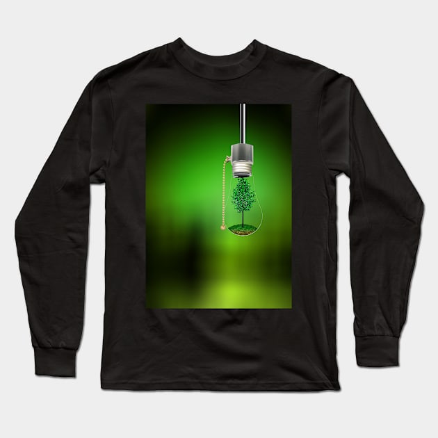 Tree in Hanging Bulb Long Sleeve T-Shirt by rolffimages